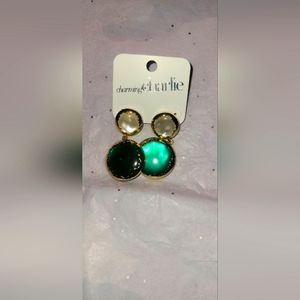 NWT Charming Charlie Green Earrings